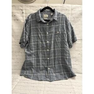 Weatherproof Vintage Men’s Short Sleeve Button Up Shirt Blue XL